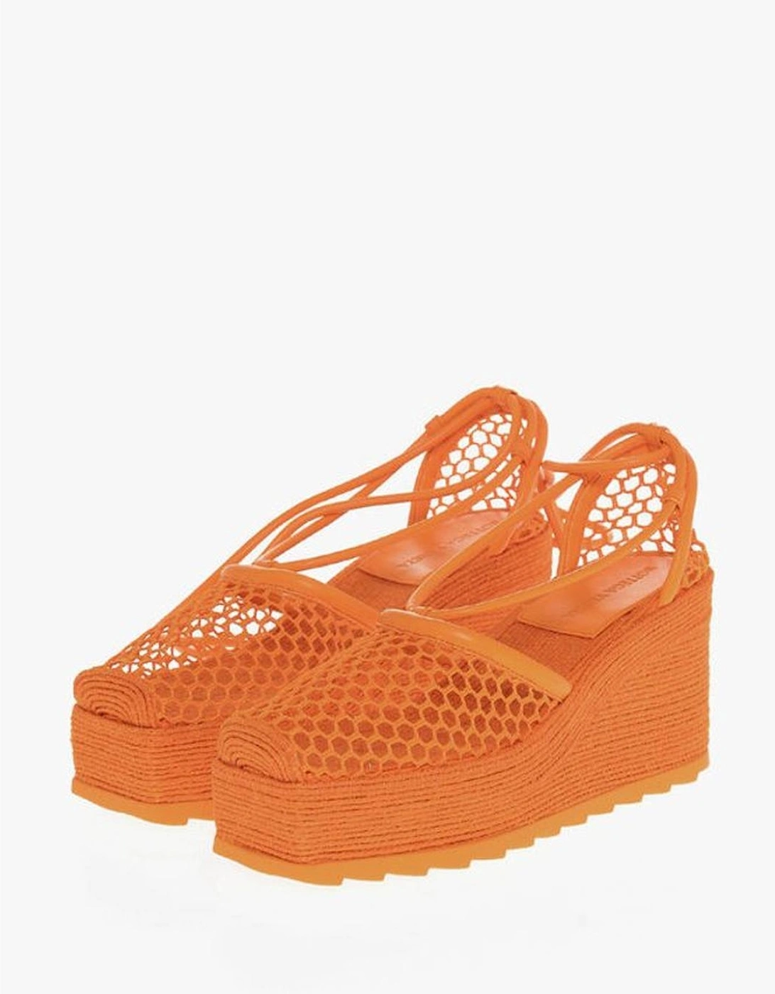 Lace-Up Rubber Sole Platform Heel Sneakers Women - Orange Sandals, 6 of 5