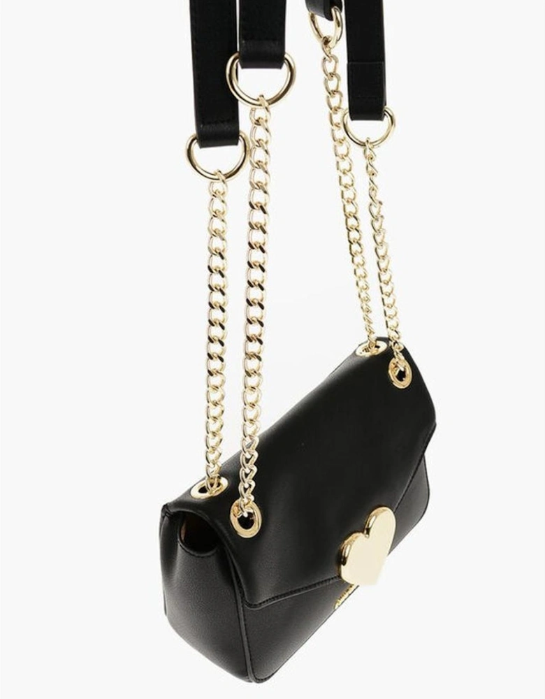 Logo Eco-Leather Shoulder Bag Women - Black