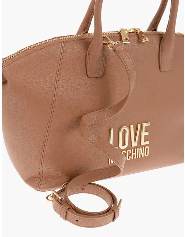 Logo Metal Double Handle Shoulder Bag Women - Brown Tote Bags