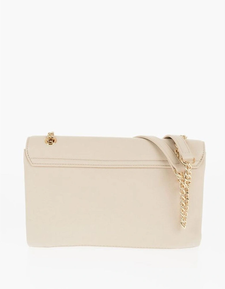 Logo Embellished Eco-Leather Shoulder Bag Women - Beige