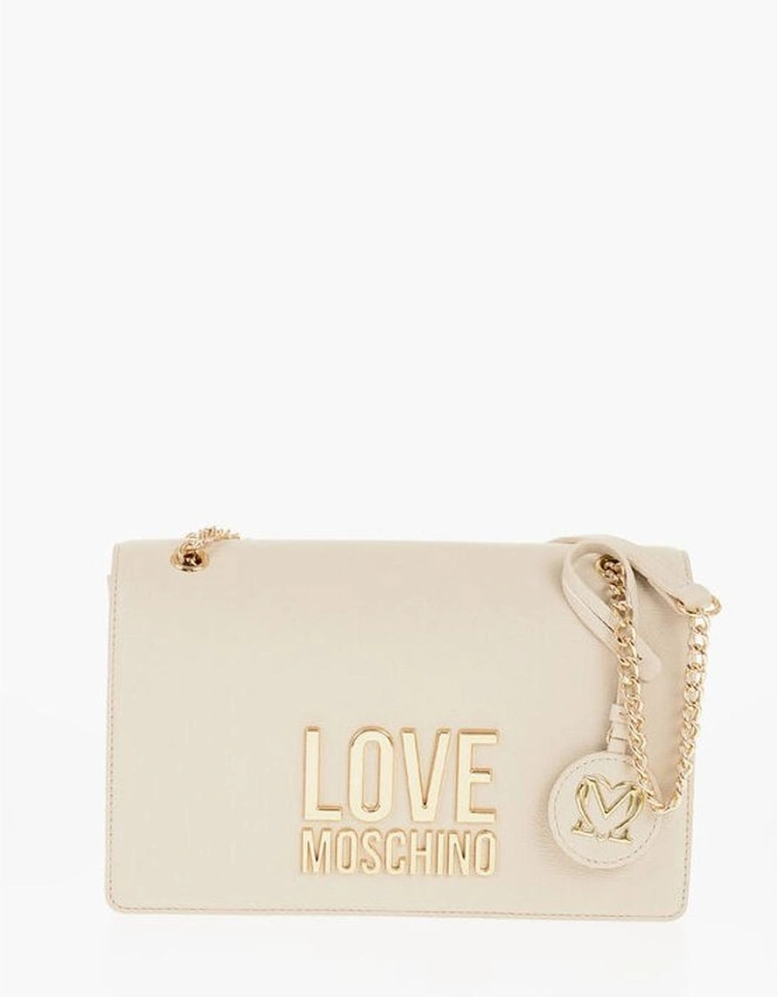 Logo Embellished Eco-Leather Shoulder Bag Women - Beige, 5 of 4