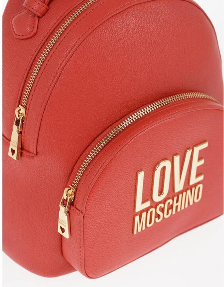 Logo Metal Solid Color Shoulder Bag Women - Red Backpacks