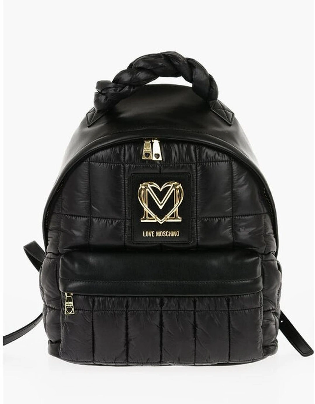 Logo Metal Zip Closure Shoulder Bag Women - Black Backpacks, 5 of 4
