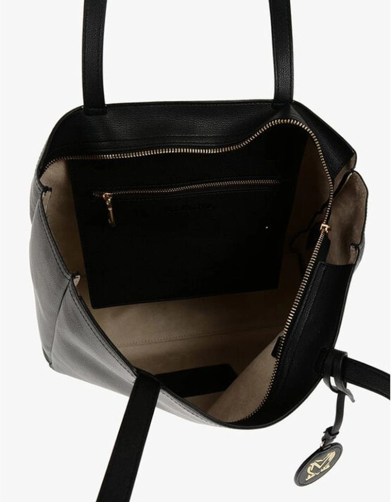 Logo Eco-Leather Shoulder Bag with Double Handle Women - Black