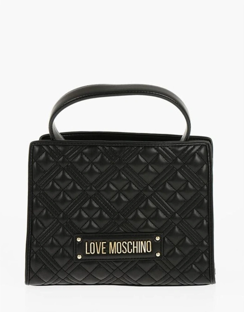 Eco-Leather Logo Shoulder Handbag Women - Black Tote Bags