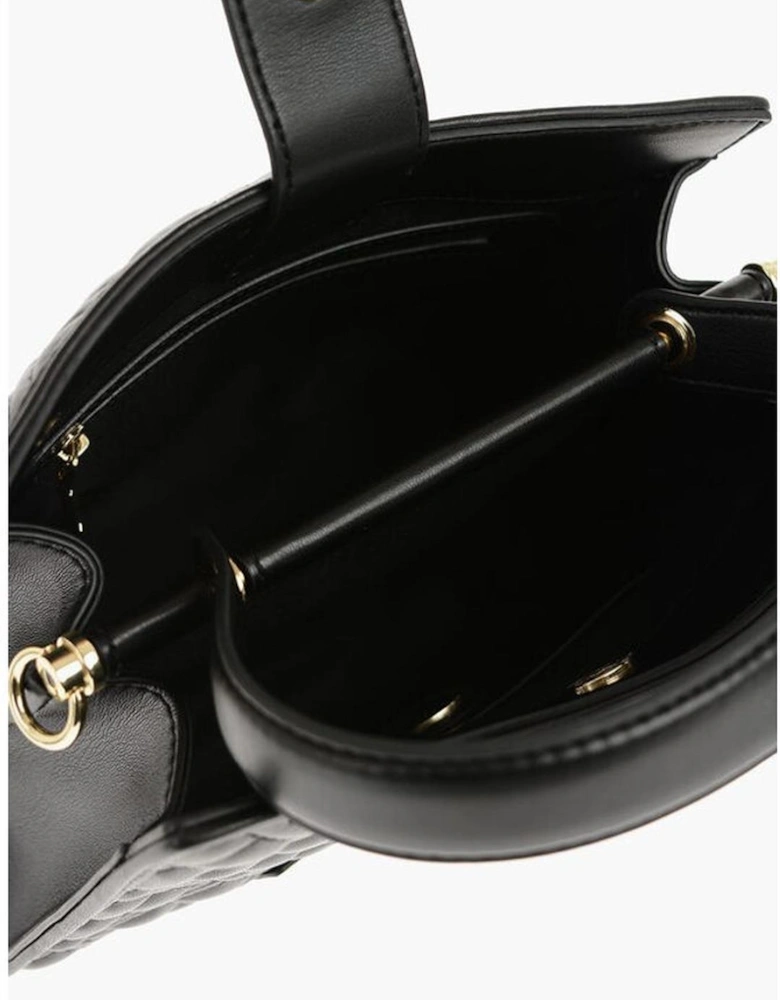 Eco-Leather Logo Shoulder Handbag Women - Black Tote Bags