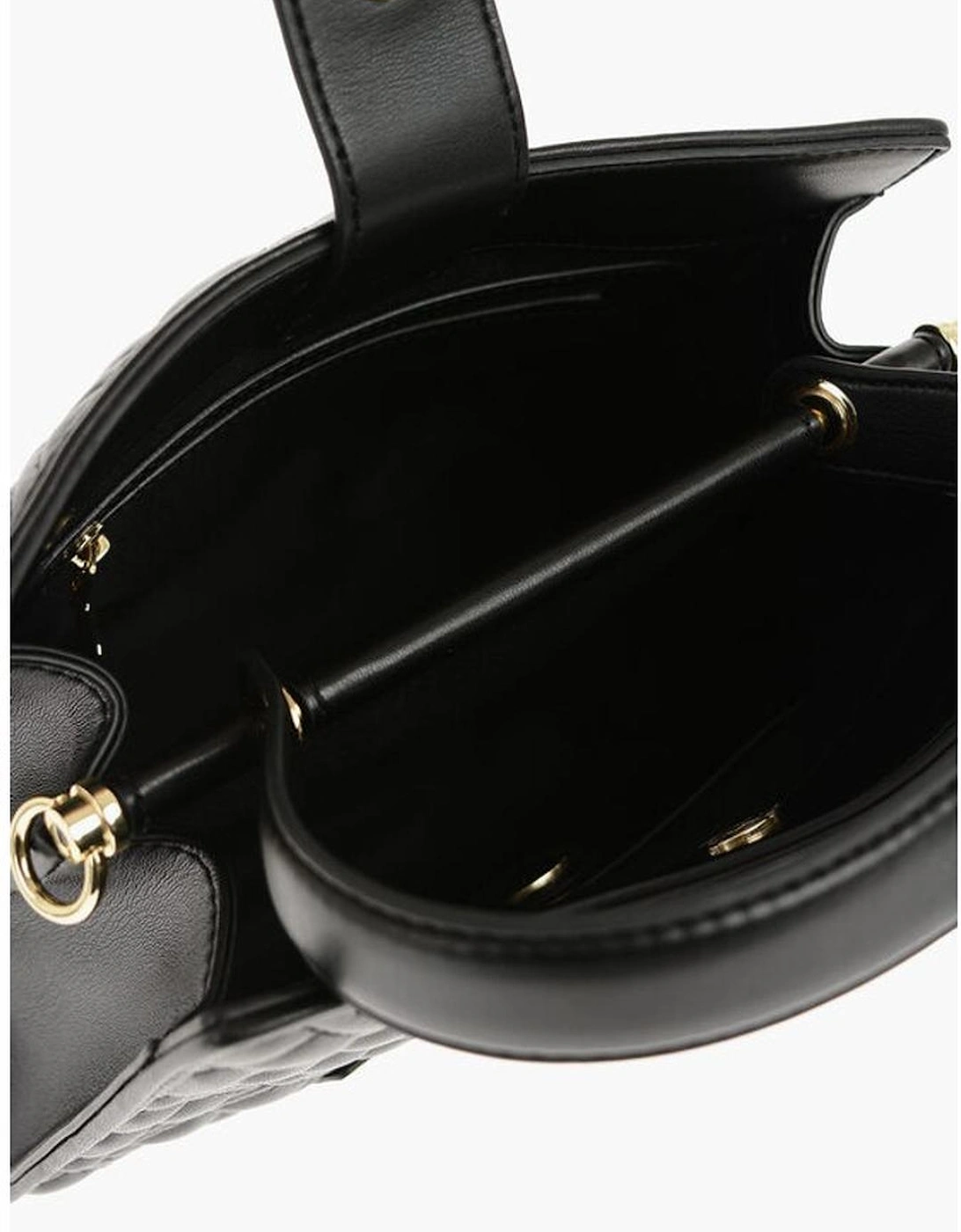 Eco-Leather Logo Shoulder Handbag Women - Black Tote Bags