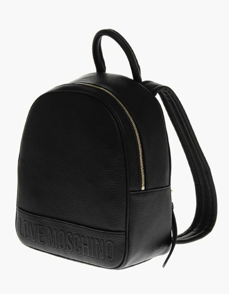 Solid Logo Zip Closure Shoulder Bag Women - Black Backpacks