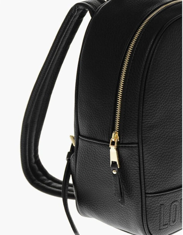 Solid Logo Zip Closure Shoulder Bag Women - Black Backpacks
