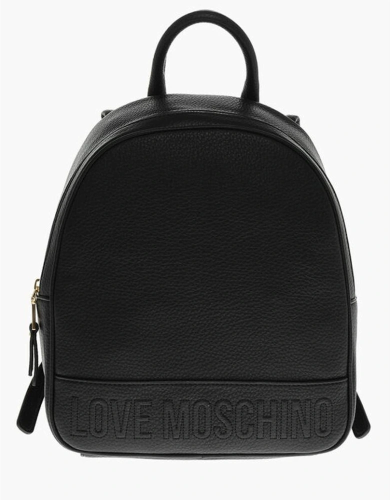 Solid Logo Zip Closure Shoulder Bag Women - Black Backpacks