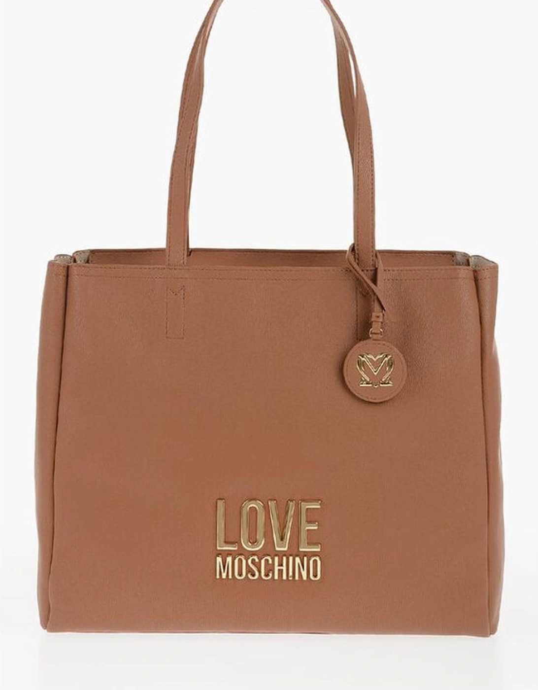 Metal Logo Eco-Leather Shoulder Bag Women - Brown, 6 of 5