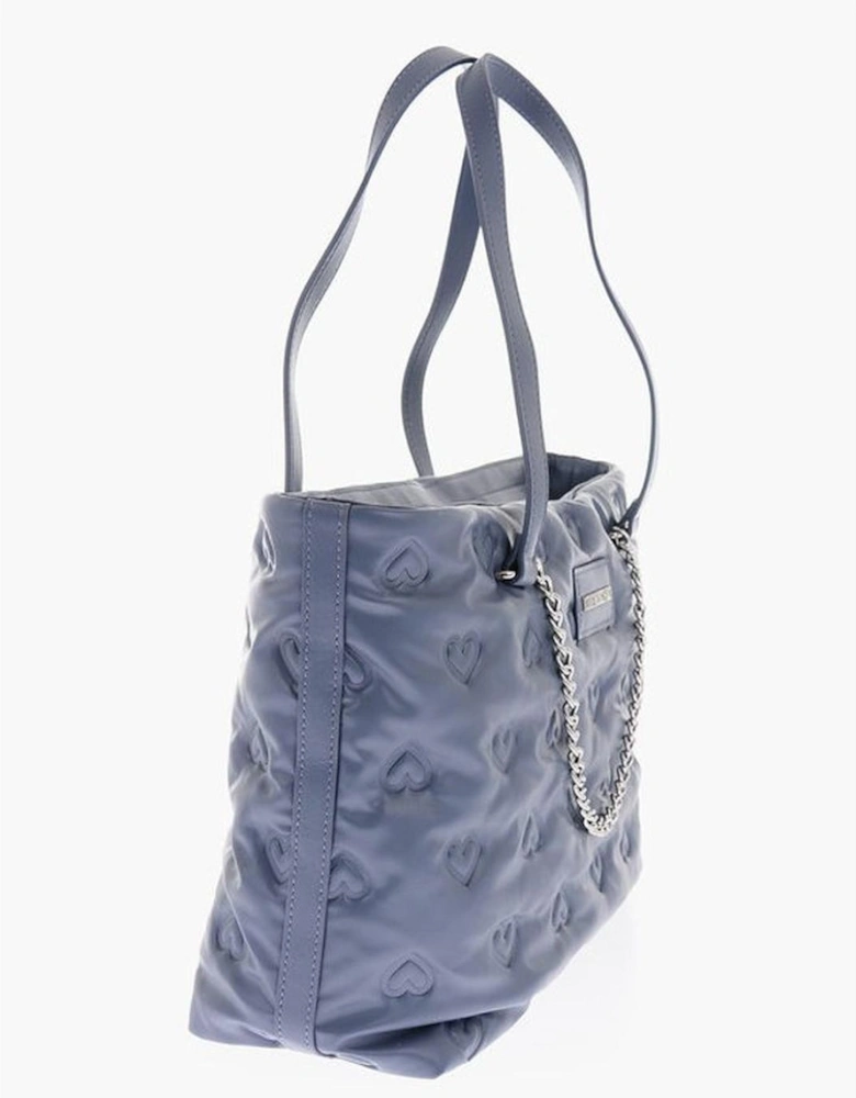 Solid Logo Eco-Leather Shoulder Bag Women - Blue