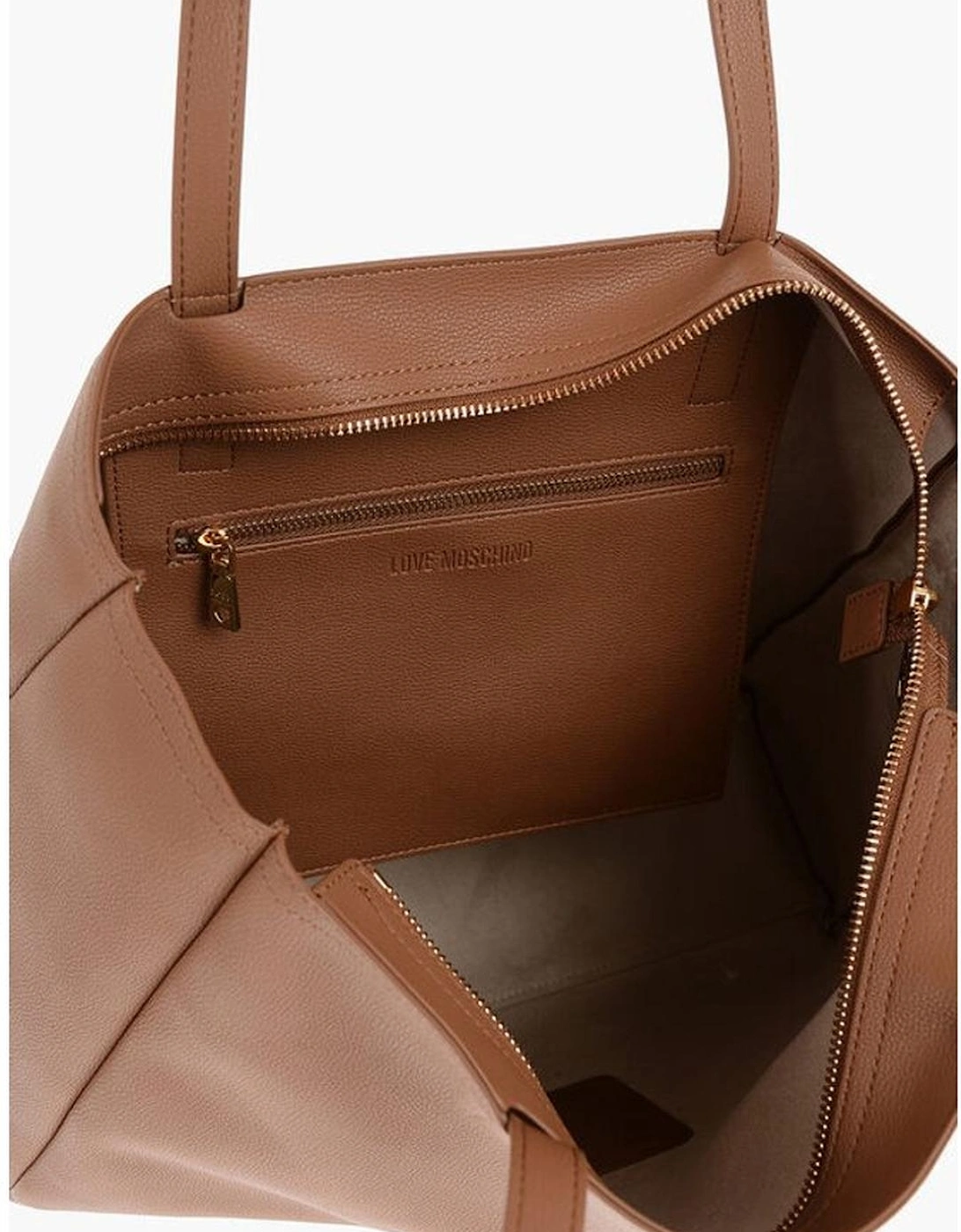 Metal Logo Eco-Leather Shoulder Bag Women - Brown