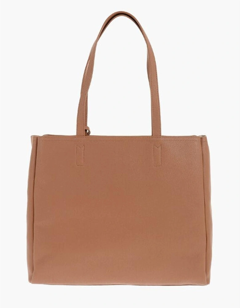 Metal Logo Eco-Leather Shoulder Bag Women - Brown