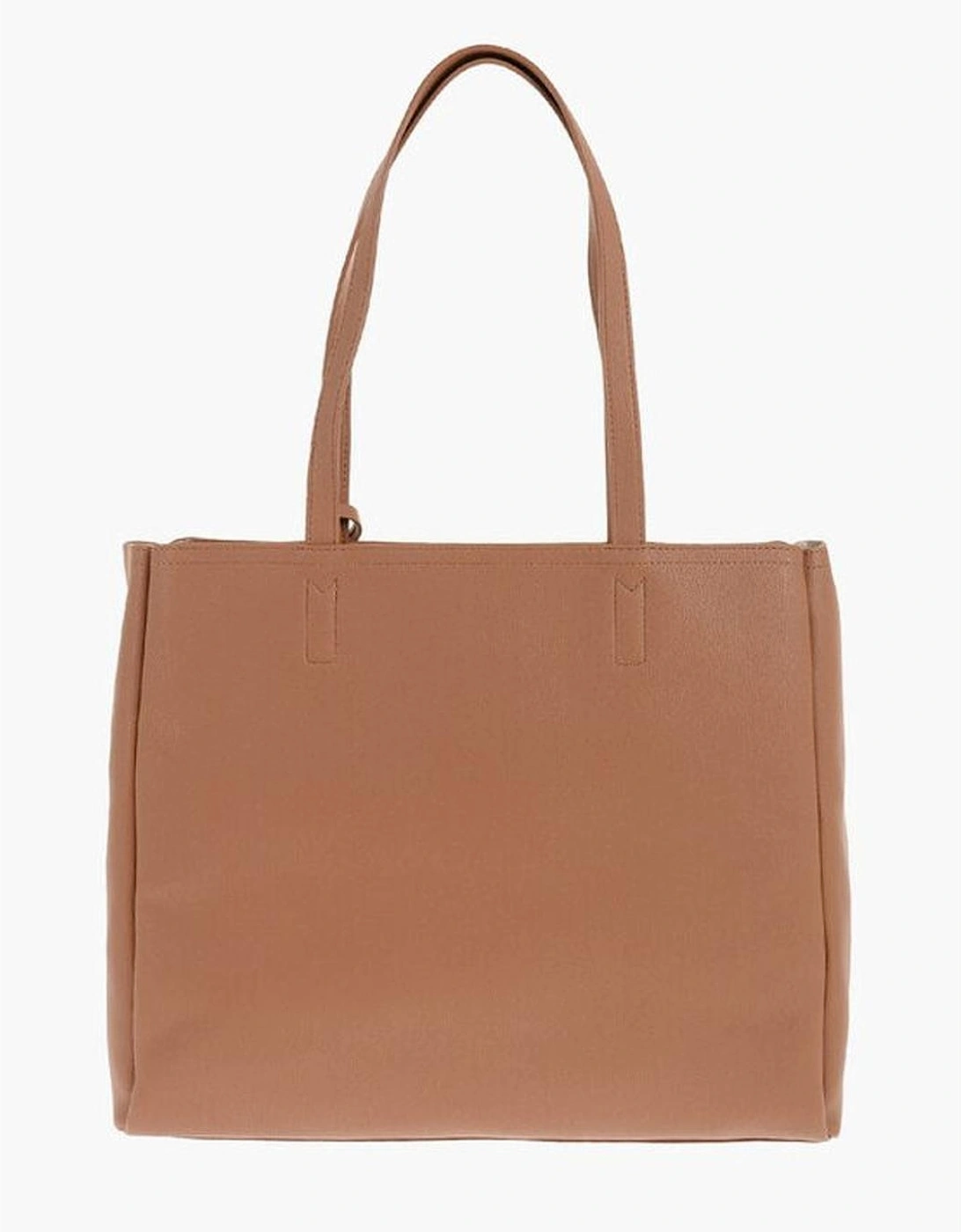 Metal Logo Eco-Leather Shoulder Bag Women - Brown