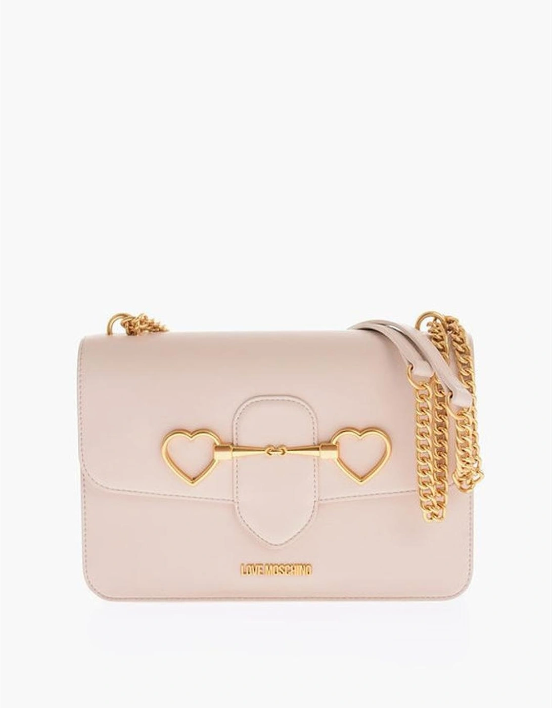 Eco-Leather Shoulder Bag with Logo and Zip Closure Women - Beige, 5 of 4