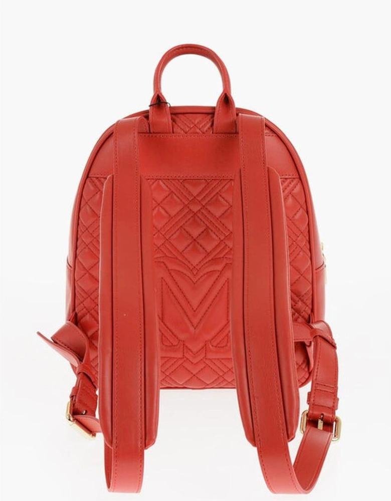 Logo Metal Solid Color Shoulder Bag Women - Red Backpacks