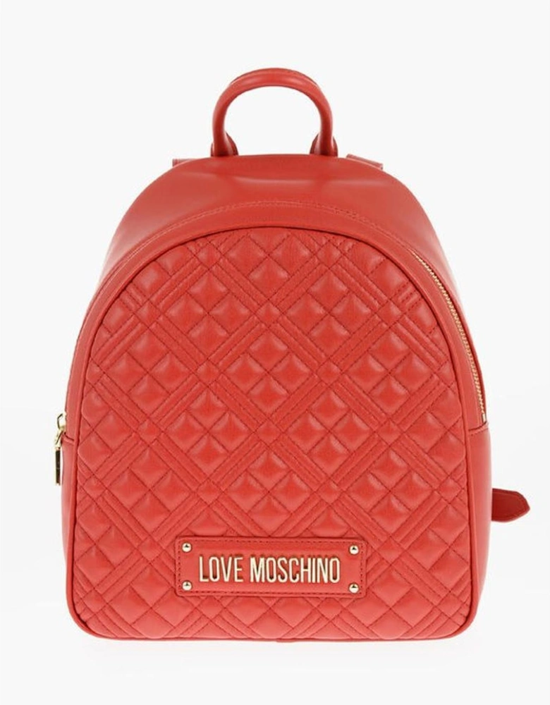 Logo Metal Solid Color Shoulder Bag Women - Red Backpacks