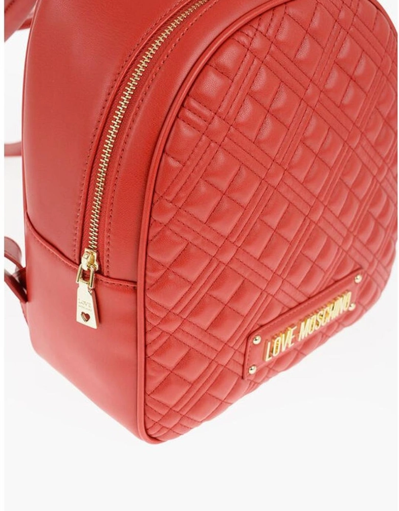 Logo Metal Solid Color Shoulder Bag Women - Red Backpacks