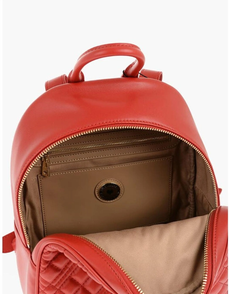 Logo Metal Solid Color Shoulder Bag Women - Red Backpacks