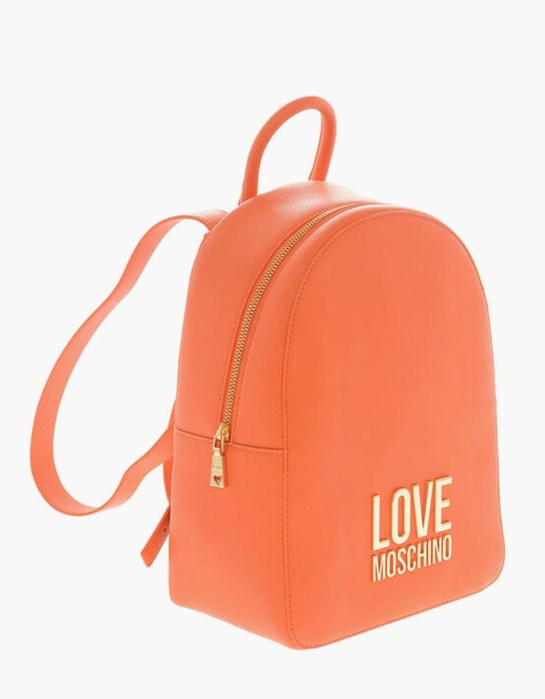 Metal Logo Shoulder Bag with Zip Closure Women - Orange Backpacks