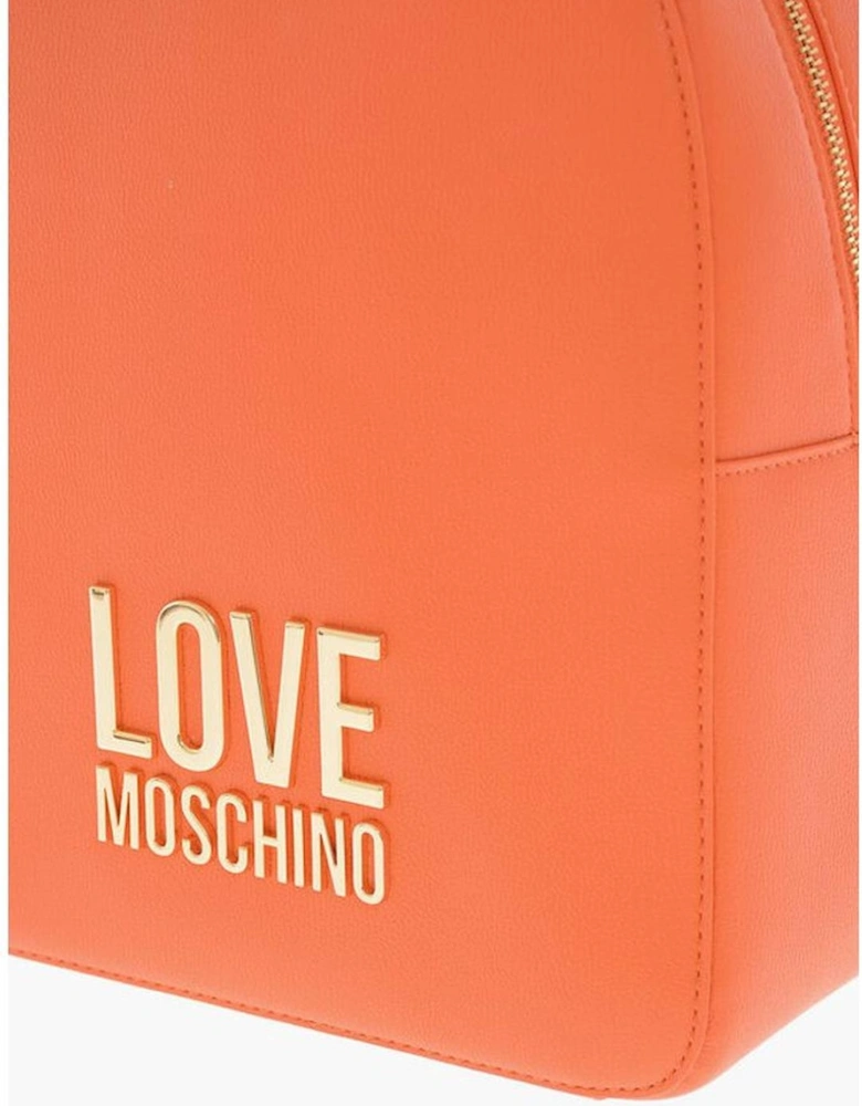 Metal Logo Shoulder Bag with Zip Closure Women - Orange Backpacks