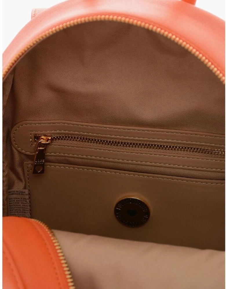Metal Logo Shoulder Bag with Zip Closure Women - Orange Backpacks