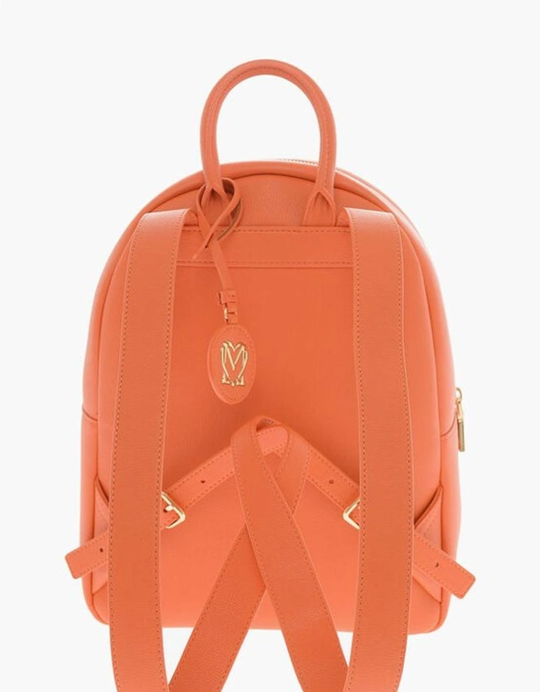 Metal Logo Shoulder Bag with Zip Closure Women - Orange Backpacks