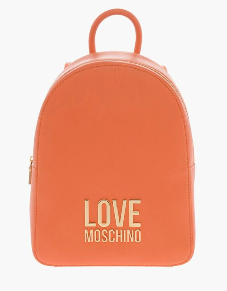 Metal Logo Shoulder Bag with Zip Closure Women - Orange Backpacks