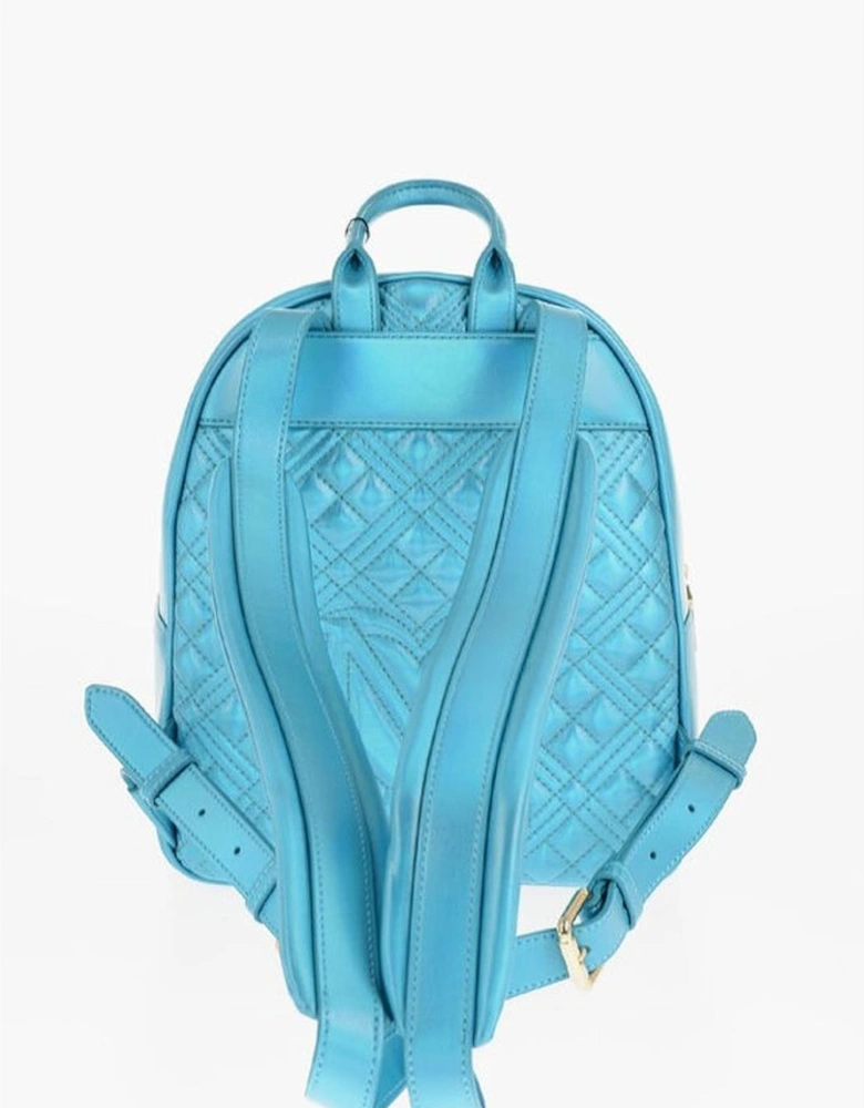 Metal Logo Adjustable Shoulder Strap Bag Women - Blue Backpacks