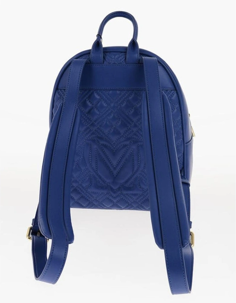 Logo Metal Zip Closure Shoulder Bag Women - Blue Backpacks