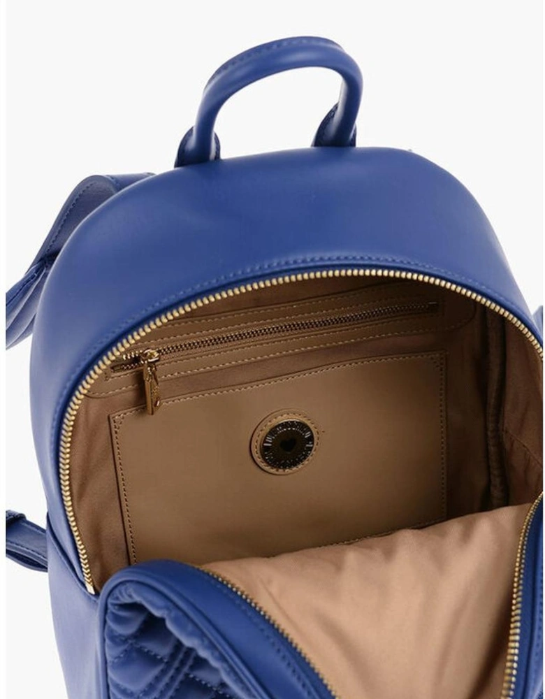 Logo Metal Zip Closure Shoulder Bag Women - Blue Backpacks