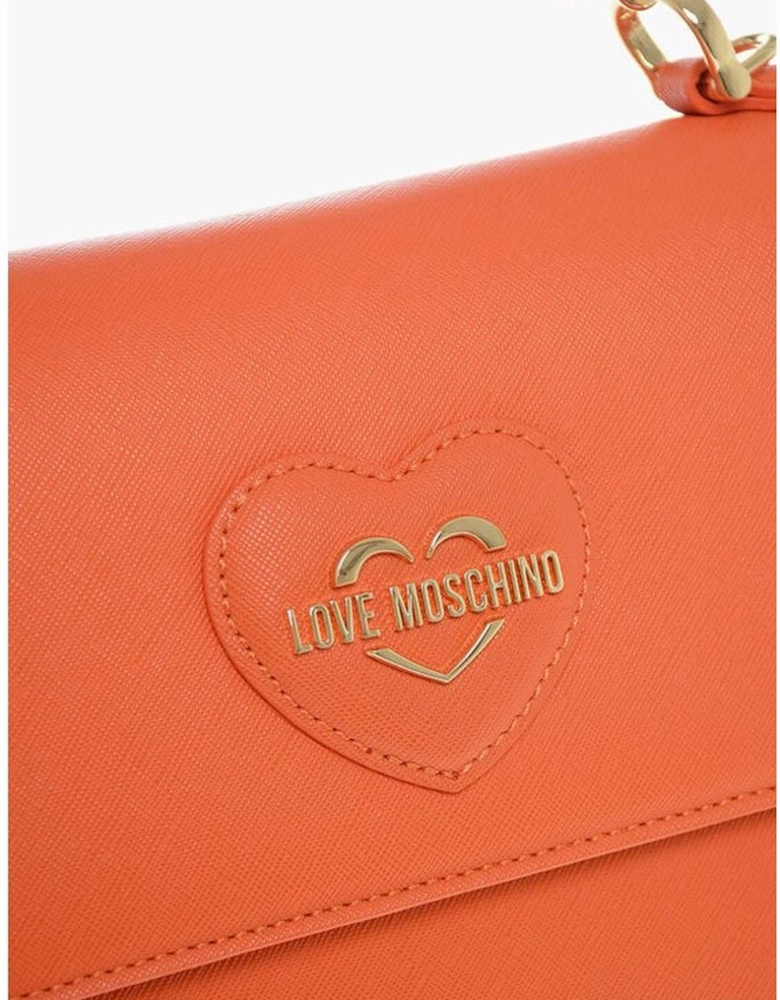 Zip Closure Metal Shoulder Handbag Women - Orange Tote Bags
