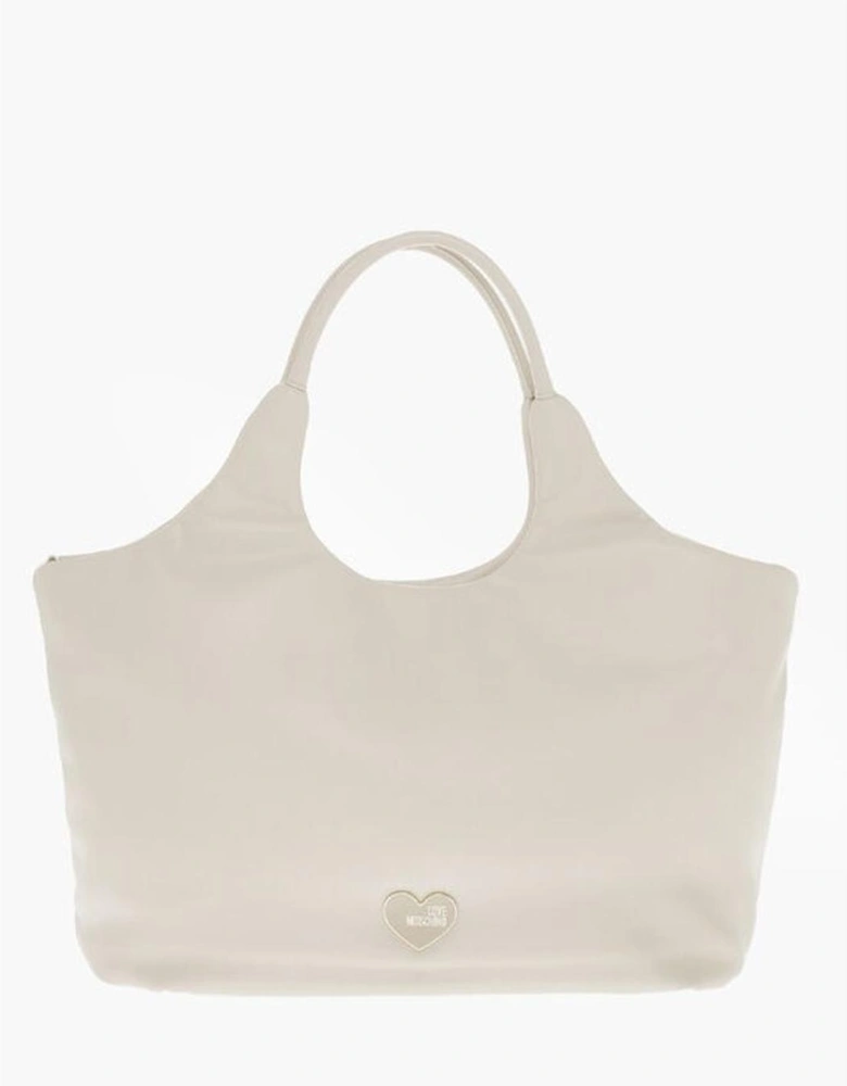 Eco-Leather Double Handle Shoulder Bag Women - Beige