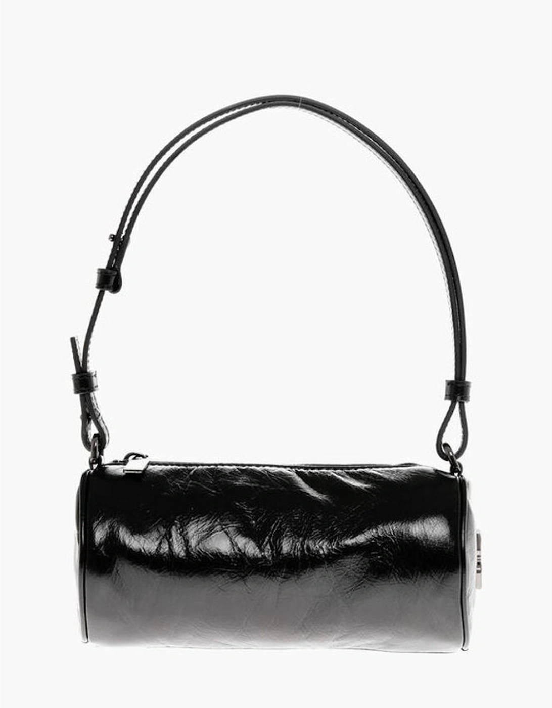 Logo Leather Shoulder Bag with Zip Closure Women - Black, 5 of 4