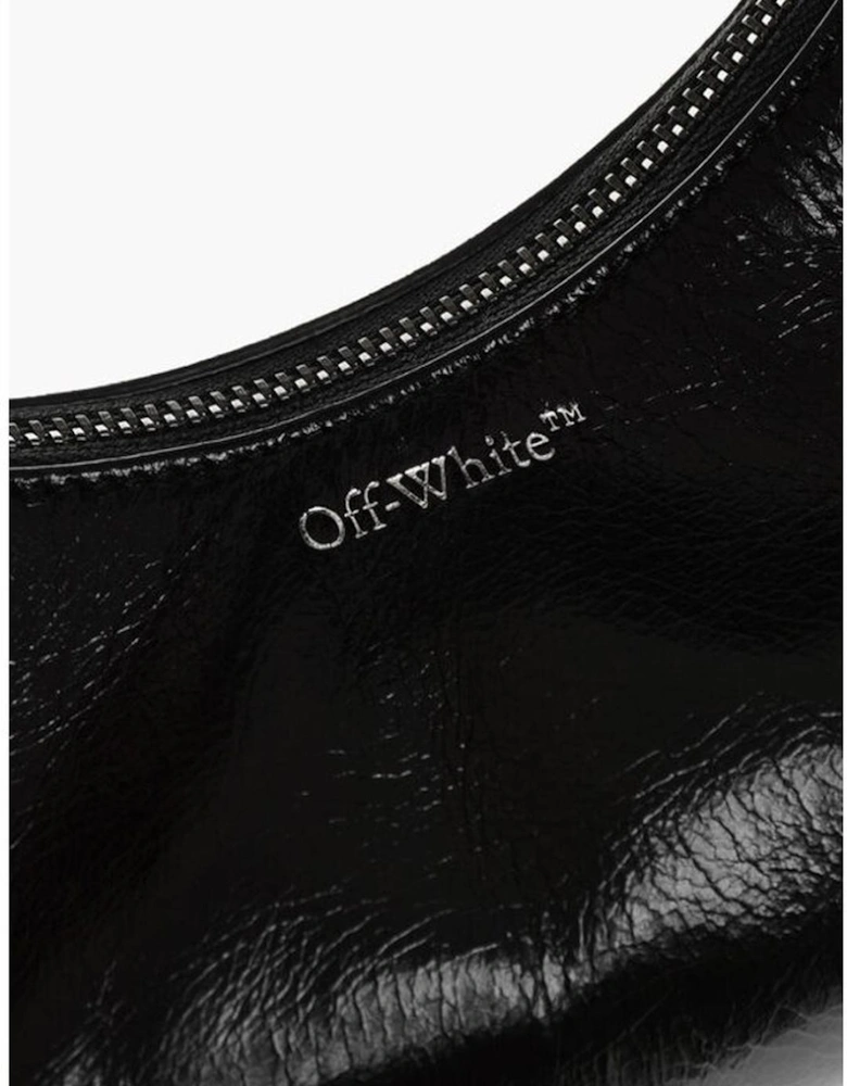 Logo Leather Shoulder Bag with Zip Closure Women - Black