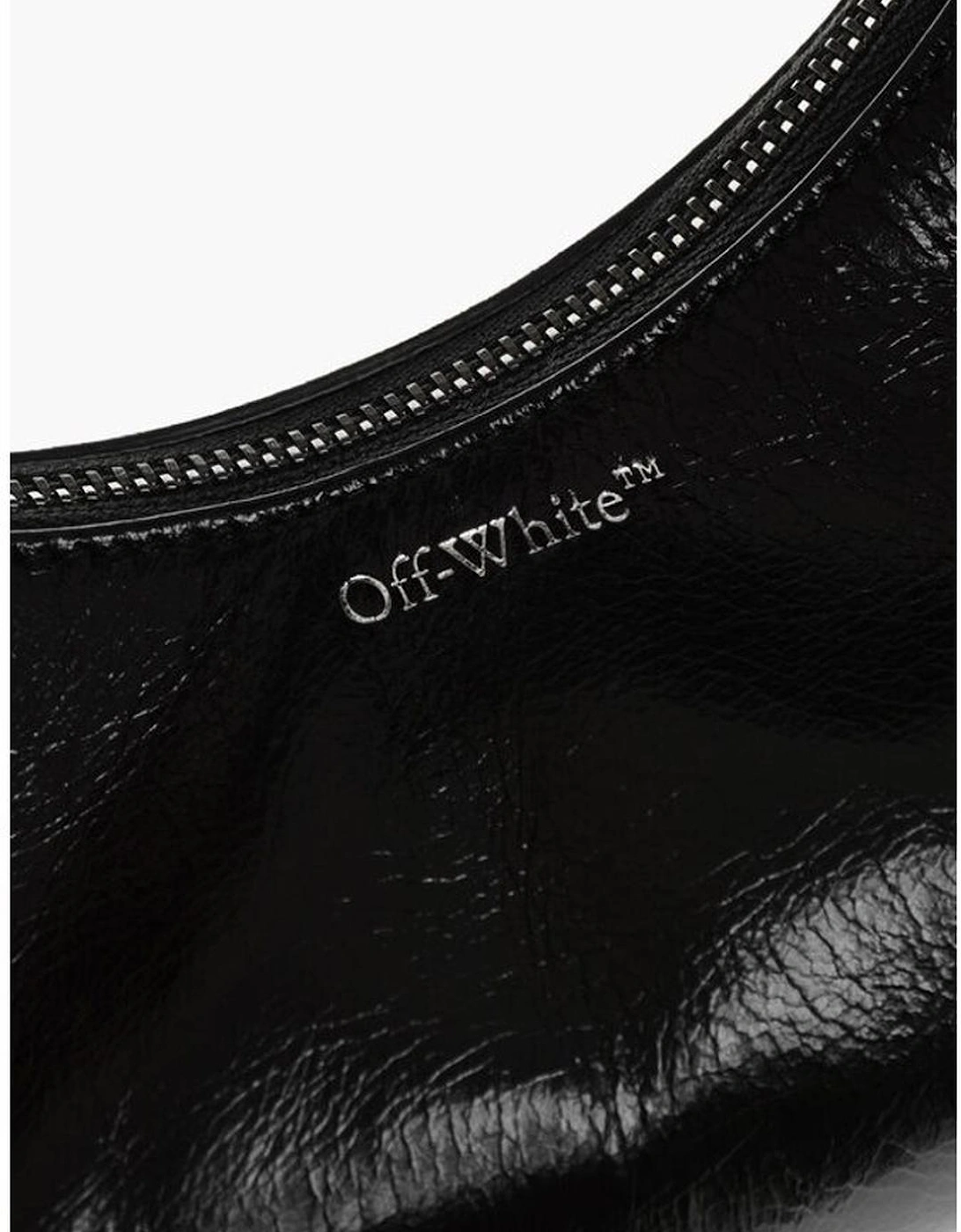 Logo Leather Shoulder Bag with Zip Closure Women - Black