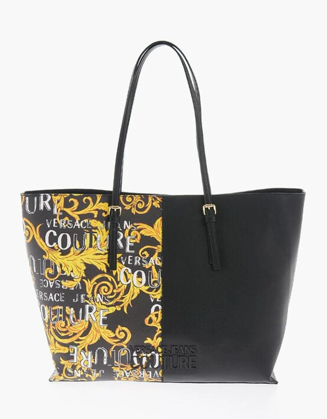 Zip Closure Logo Print Handbag Women - Black Tote Bags, 6 of 5