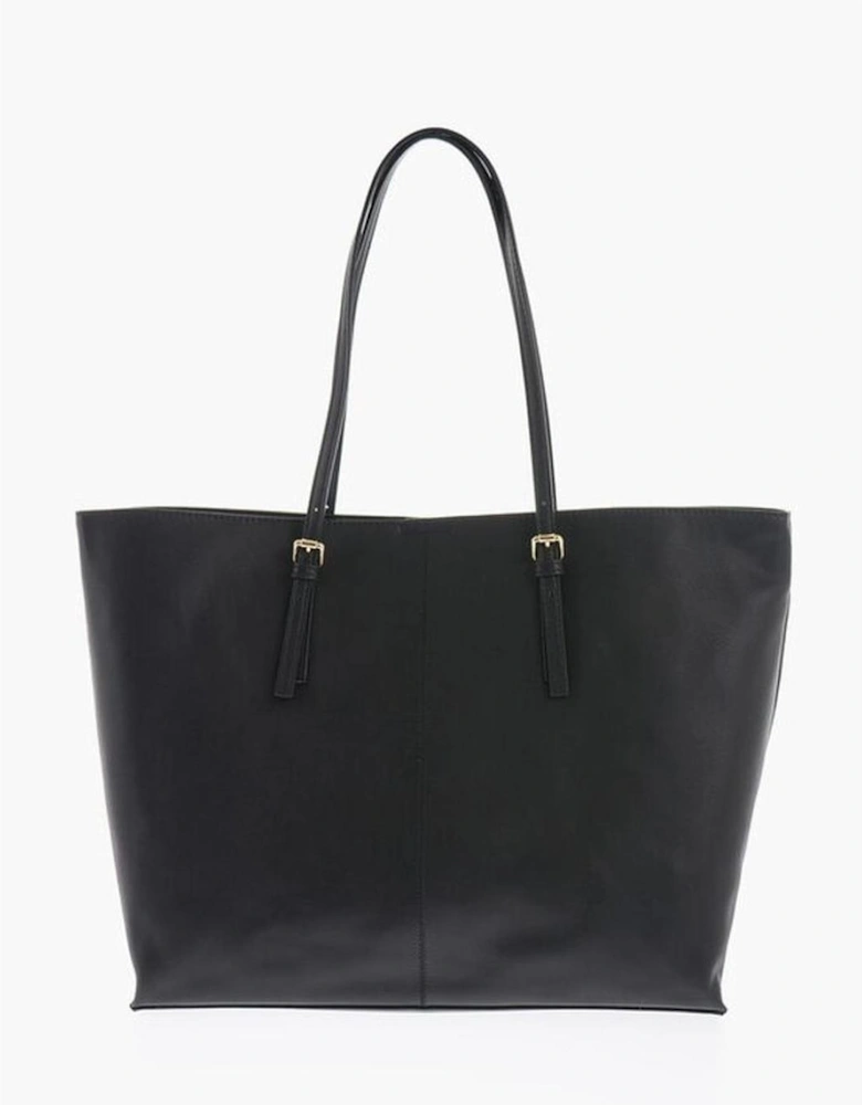 Zip Closure Logo Print Handbag Women - Black Tote Bags