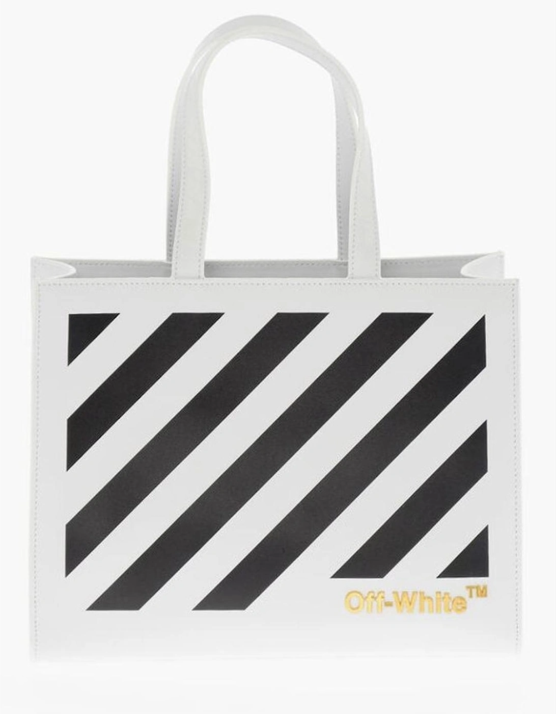 Logo Print Leather Handbag Women - White Tote Bags, 6 of 5