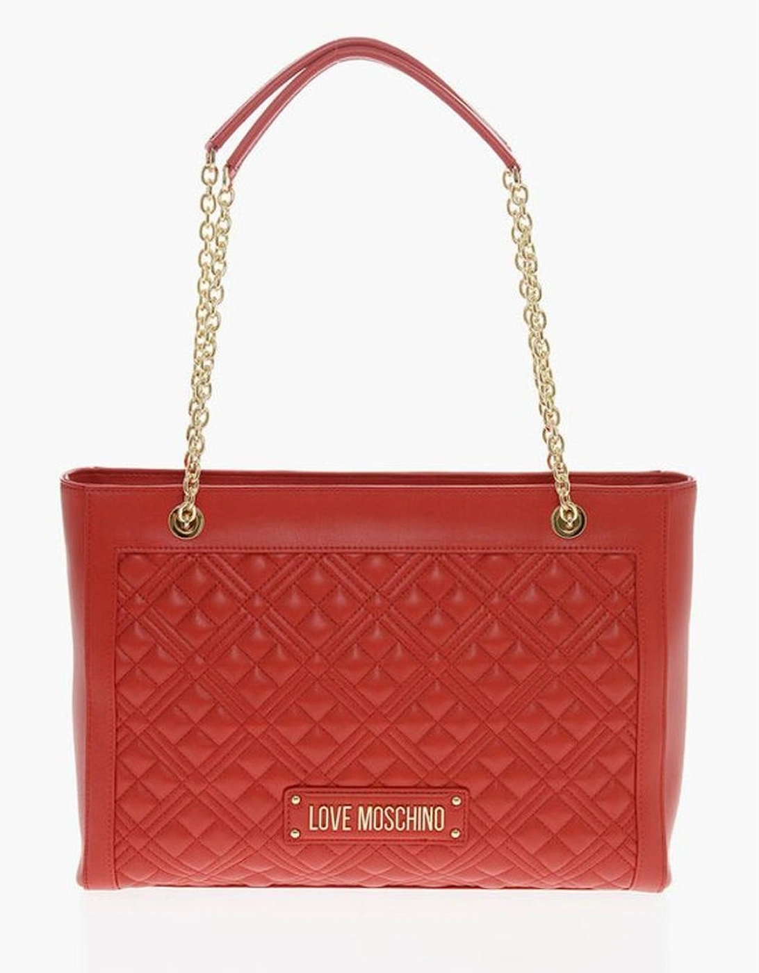 Metal Logo Double Handle Shoulder Bag Women - Red Tote Bags, 6 of 5