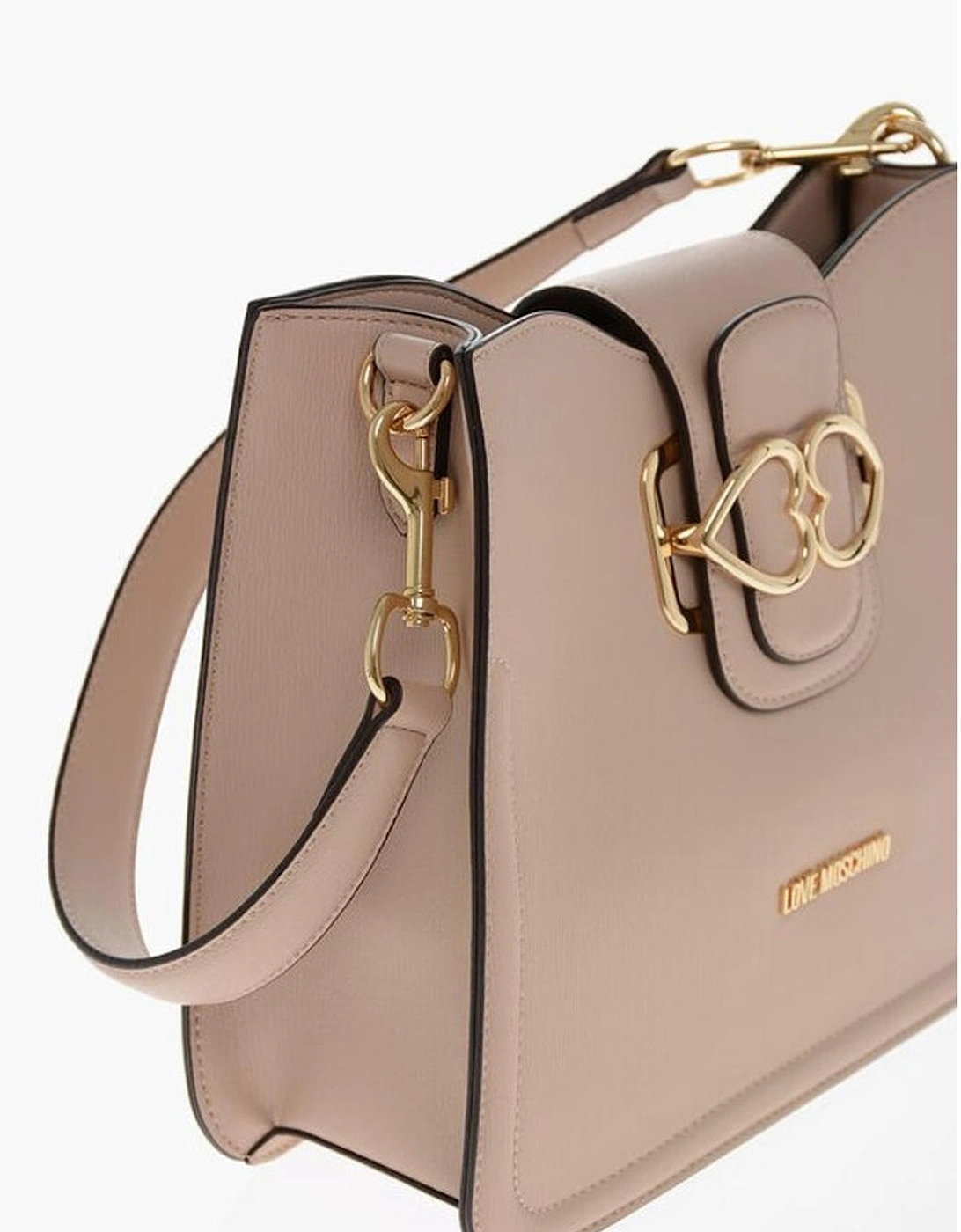 Eco-Leather Shoulder Bag with Removable Strap Women - Beige