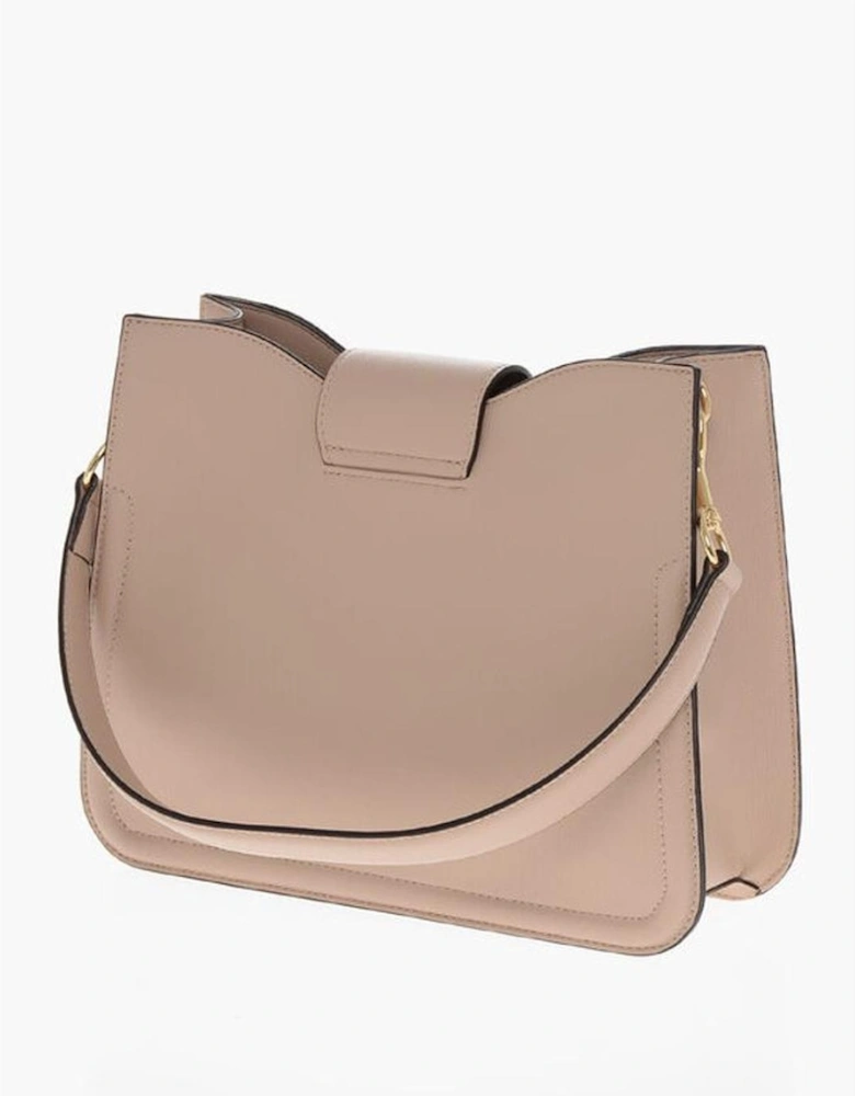 Eco-Leather Shoulder Bag with Removable Strap Women - Beige