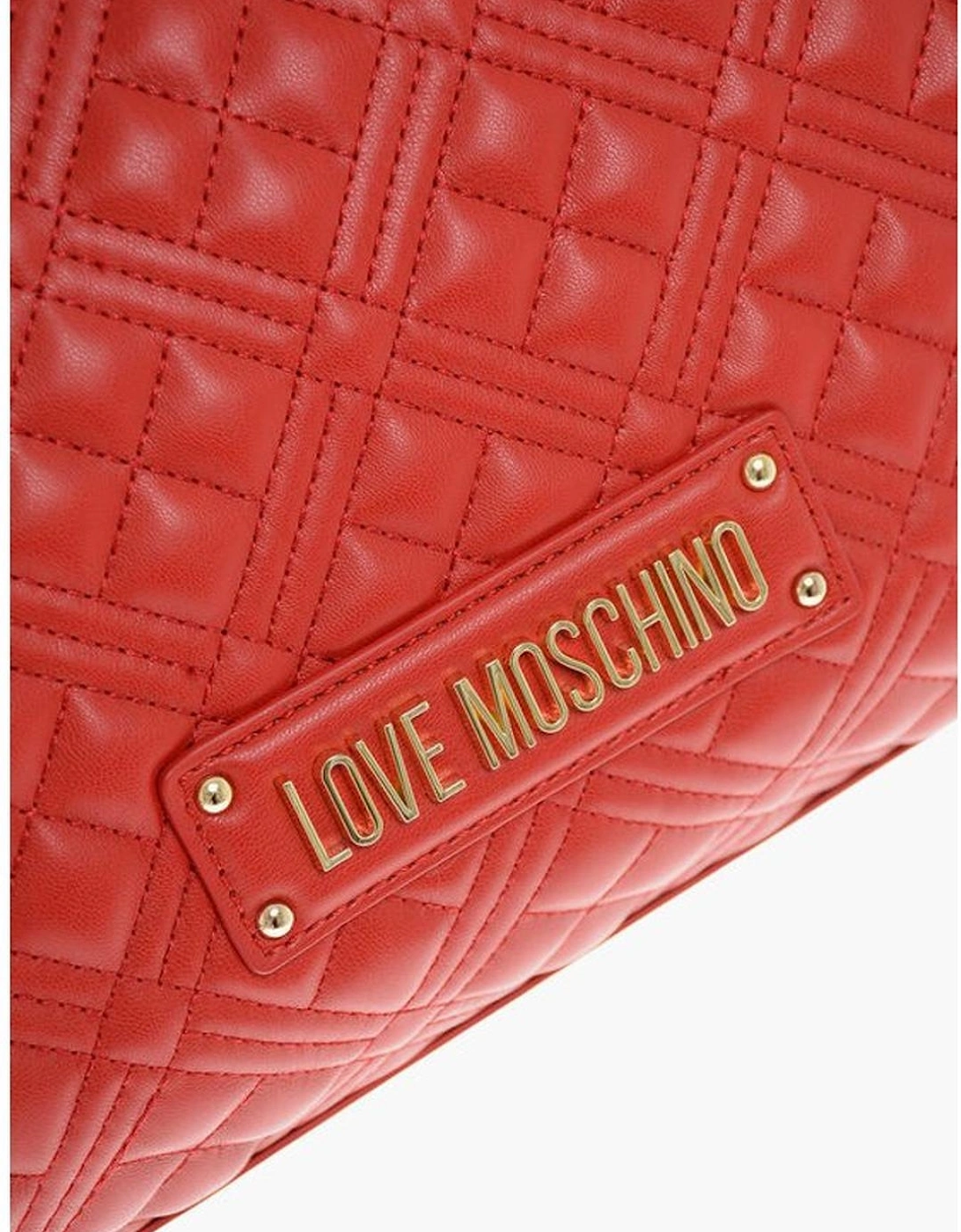 Metal Logo Double Handle Shoulder Bag Women - Red Tote Bags
