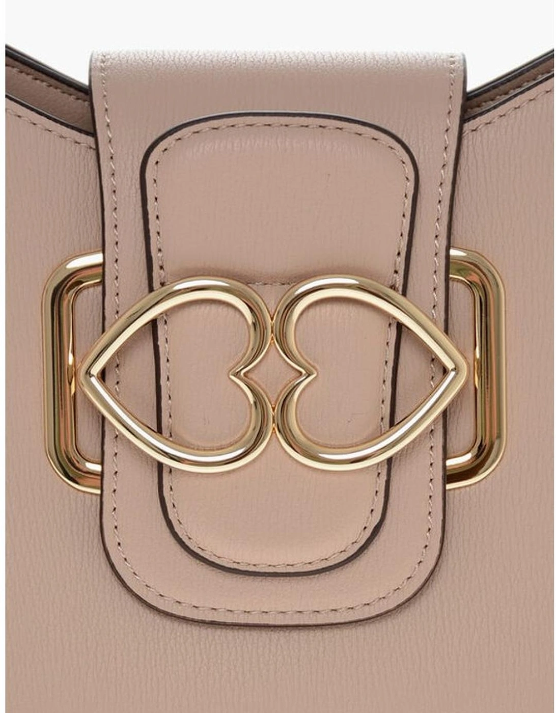 Eco-Leather Shoulder Bag with Removable Strap Women - Beige