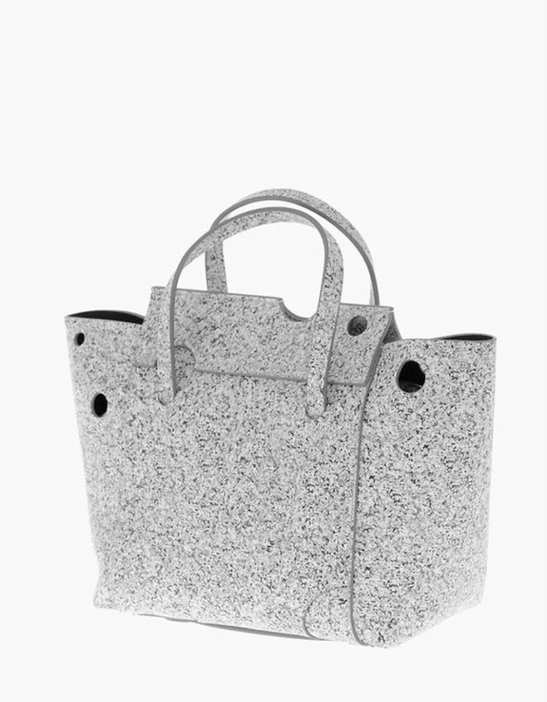 Leather Handbag with Adjustable and Removable Strap Women - Gray Tote