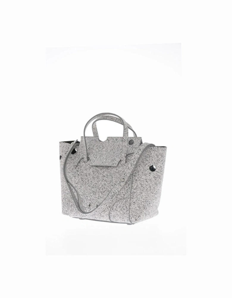 Leather Handbag with Adjustable and Removable Strap Women - Gray Tote