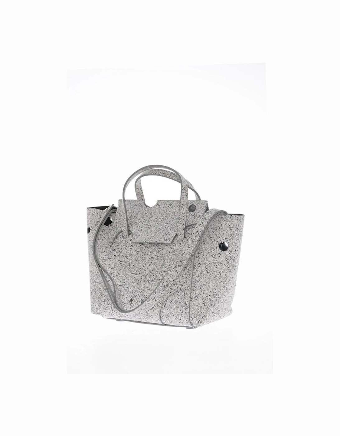 Leather Handbag with Adjustable and Removable Strap Women - Gray Tote