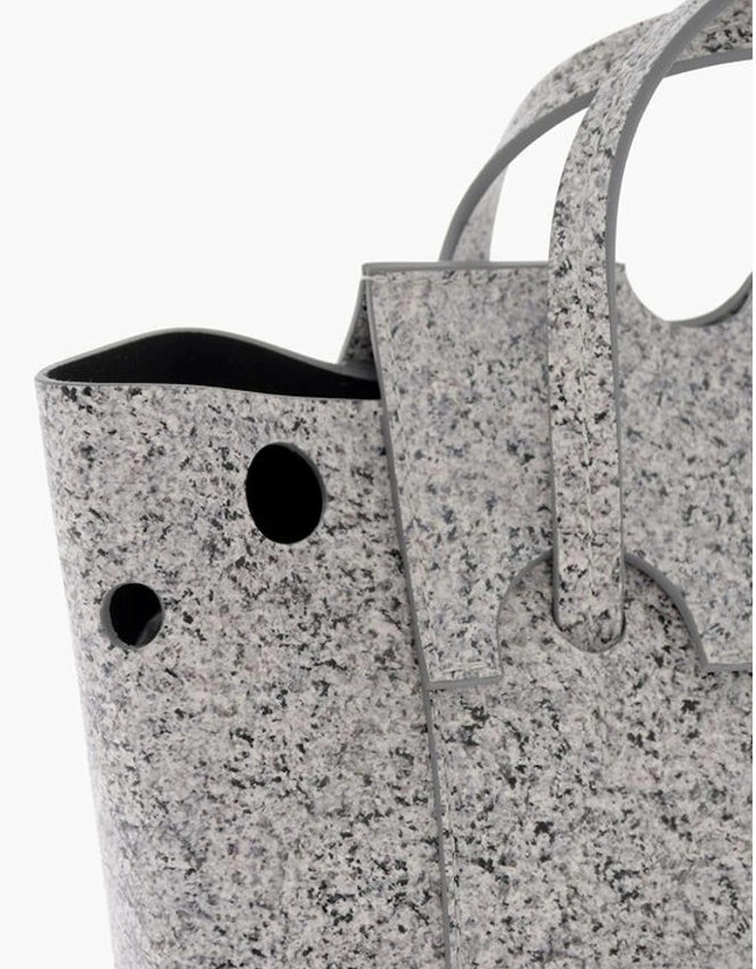 Leather Handbag with Adjustable and Removable Strap Women - Gray Tote