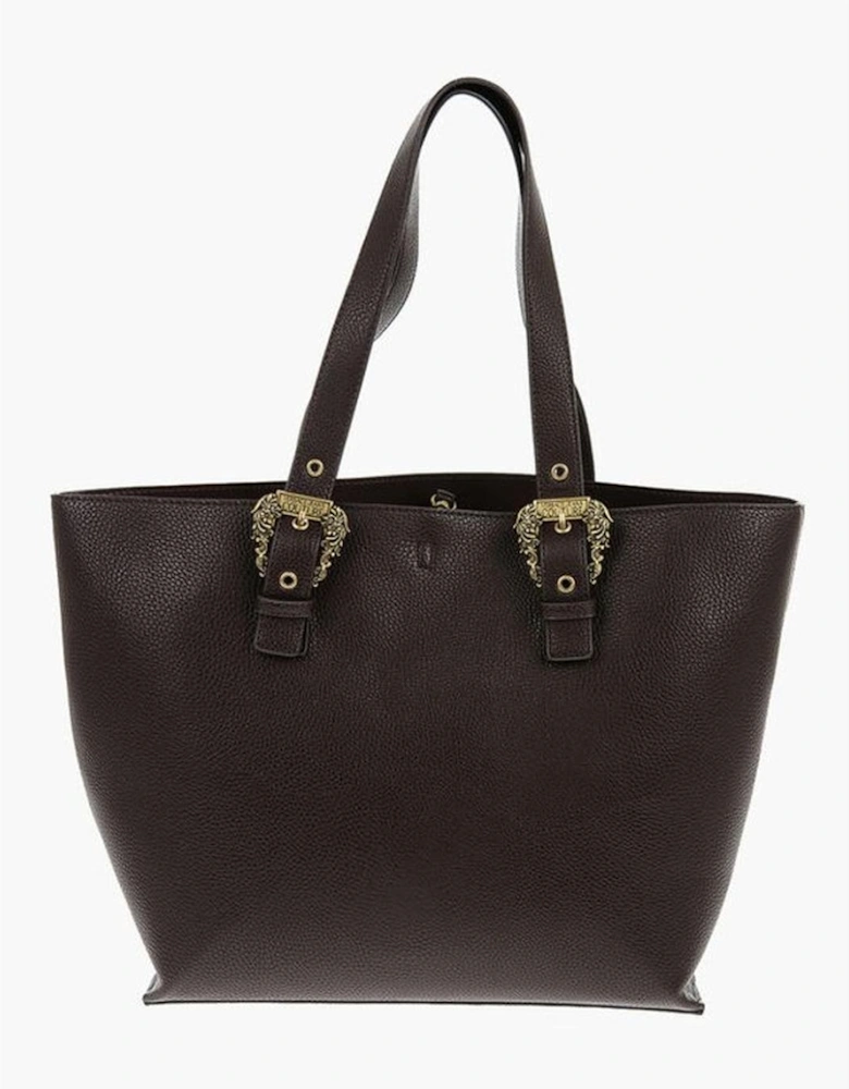 Solid Logo Metal Clasp Shoulder Bag Women - Brown